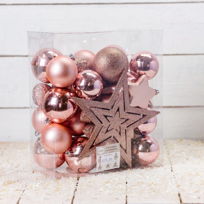 Decorazioni per albero di natale rosa