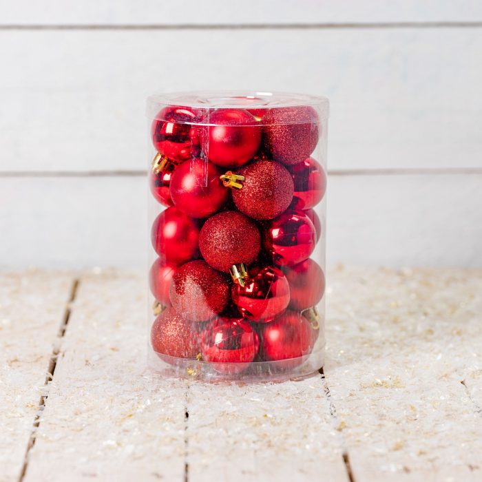 Cilindro bauble rosso mix