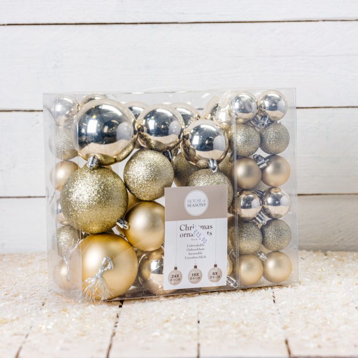 Decorazioni per albero di natale champagne mix